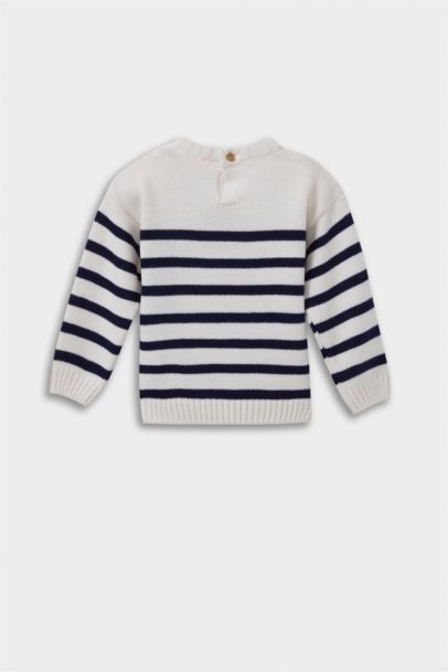 Baby Boy Regular Fit Striped Crew Neck Pullover