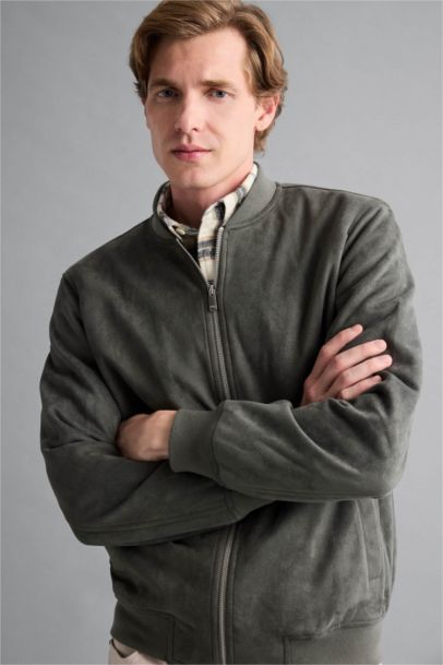 قمصلة نفخ سليم فيت بومبر جاكيت بومبر ربيعي موسمي بجيوب مزدوجة وسحاب