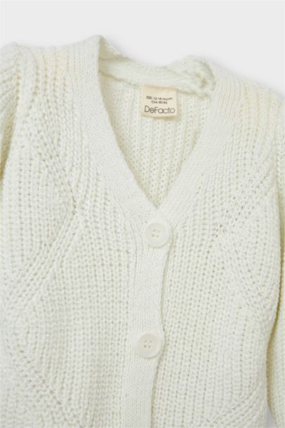 Baby Girl V-Neck Button Down Cardigan