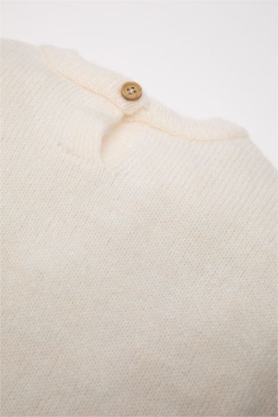 Pull en tricot à col rond Coupe régulière pour bébé fille