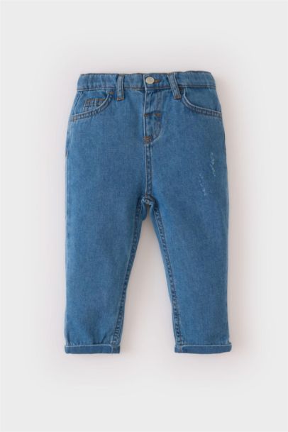 Pantalon Jean droit à taille élastique pour bébé garçon