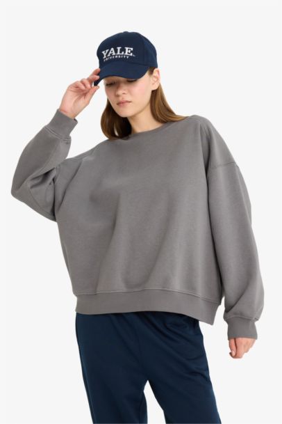 Oversize Fit Crew Neck Thick Fabric Sweatshirt