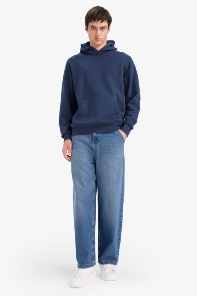 سويت شيرت اوفر سايز بكابيشون بجيب