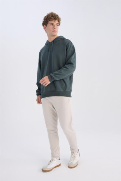 Slim Fit Rib Hem Zipper Pocket Trousers