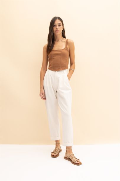 Slim Fit U Neck Ribbed Camisole Singlet