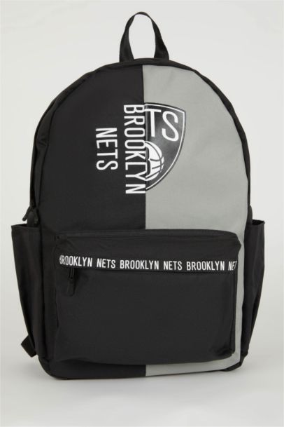 Unisex NBA Brooklyn Nets Su İtici Kumaş Okul Çantası