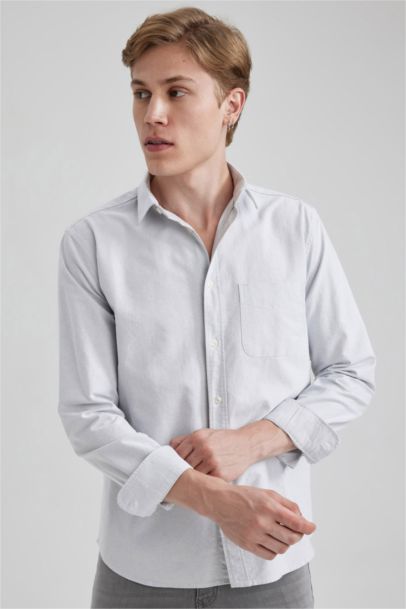 Сорочка з довгим рукавом стандартного крою Оксфорд для чоловіків