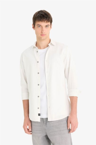 Slim Fit Cotton Long Sleeve Shirt