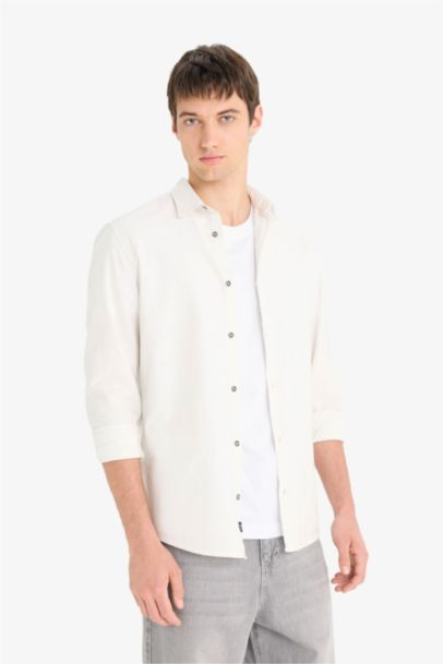 Slim Fit Cotton Long Sleeve Shirt