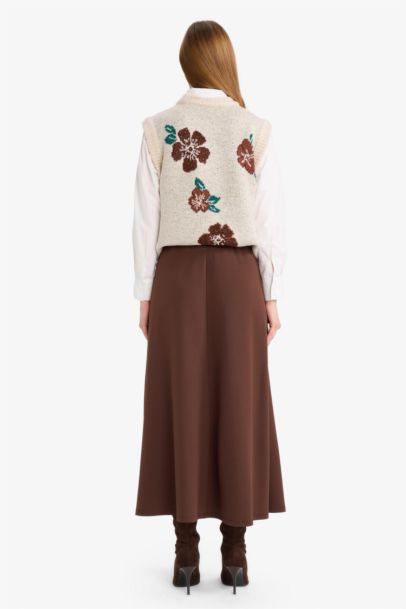 A Kesim Krep Maxi Etek