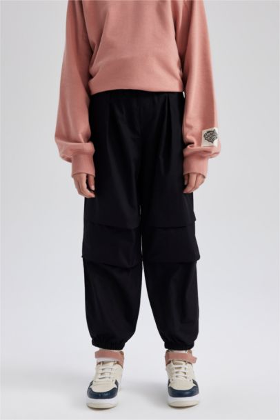 بنطلون باراشوت قطن بناتي