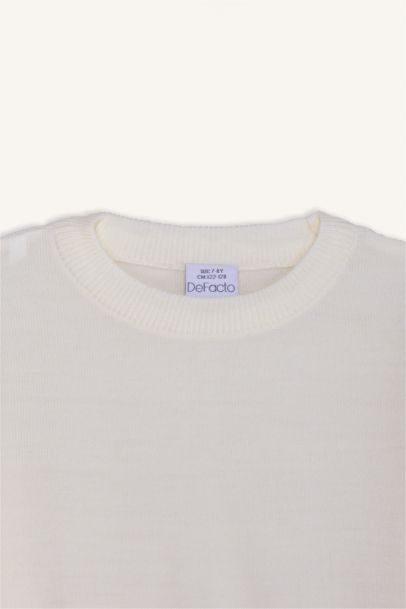 بلوفر اولادي تريكو قصة عادية برقبة مستديرة