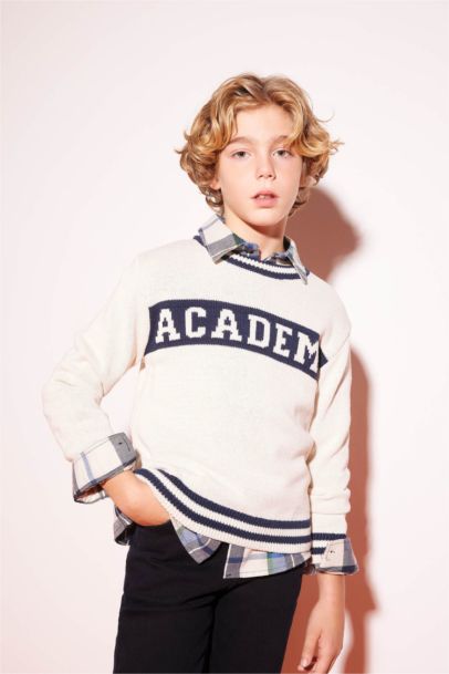 Boy Crew Neck Knitted Pullover