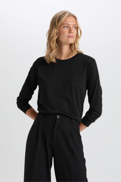 Regular Fit Crew Neck Striped Long Sleeve T-Shirt