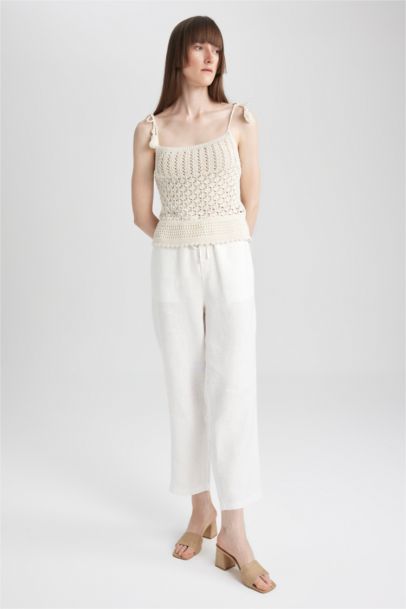 Jogger Short Leg  Linen Trousers