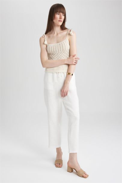 Jogger Short Leg  Linen Trousers