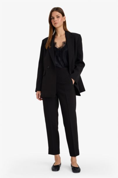 Pantalon taille haute avec poches Coupe slim