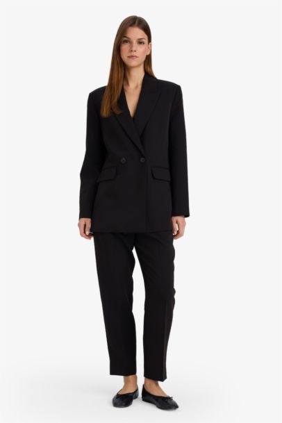 Pantalon taille haute avec poches Coupe slim