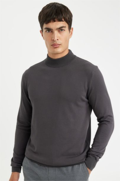 Standard Fit Half Turtleneck Basic Knitted Pullover
