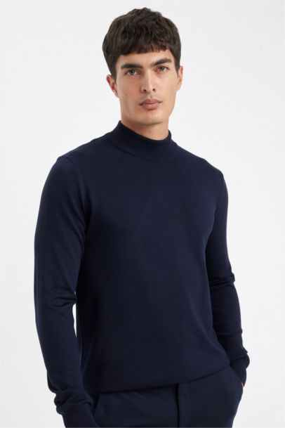 Standard Fit Half Turtleneck Basic Knitted Pullover