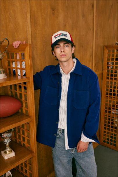 Жакет свободного кроя с воротником-поло