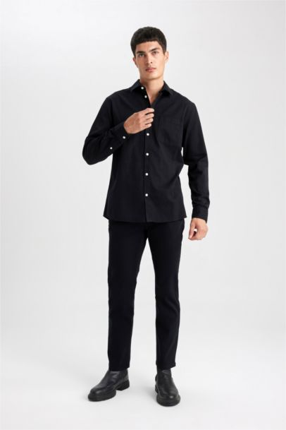 Regular Fit Gabardine Long Sleeve Shirt