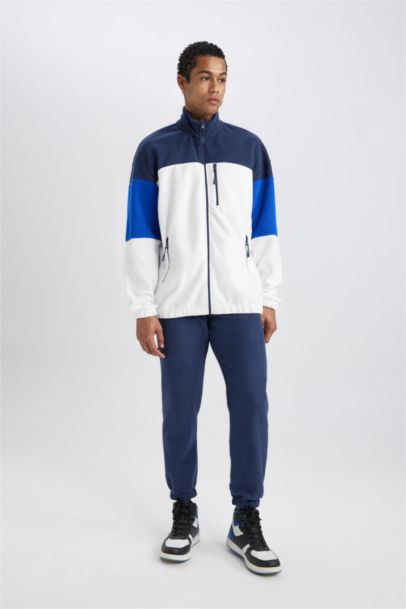 DeFactoFit Standard Fit Pocketed Fleece Zippered Sweatshirt