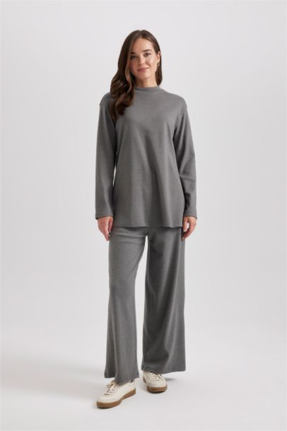 Half Turtleneck Soft Furry Softshell T-Shirt Tunic