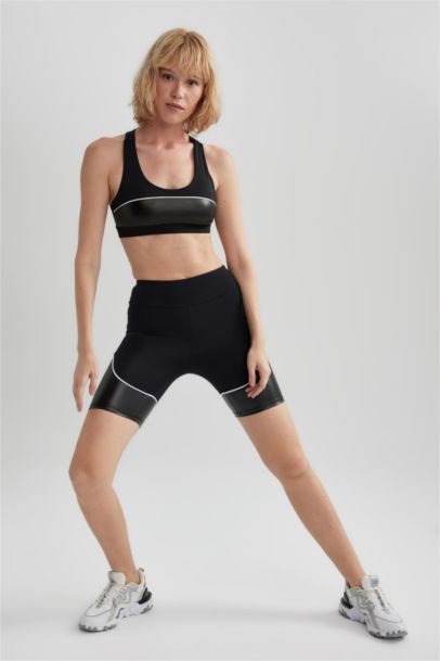 DeFactoFit Black Biker Basic Sports Leggings