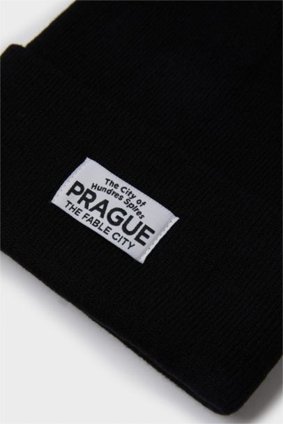 Woman Woven Label Beanie