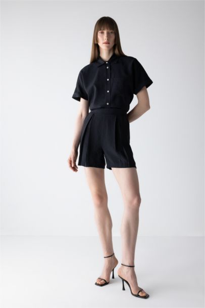 modal High Waist Wide Leg Shorts