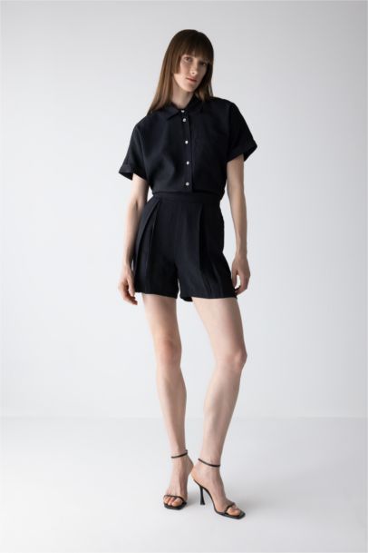 modal High Waist Wide Leg Shorts