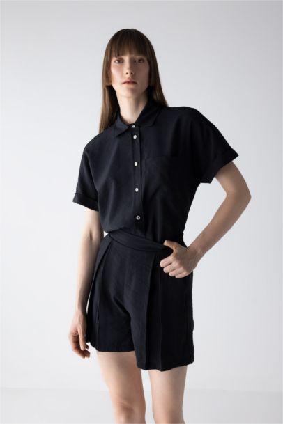 modal High Waist Wide Leg Shorts