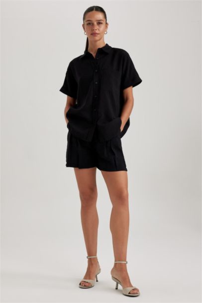 modal High Waist Wide Leg Shorts