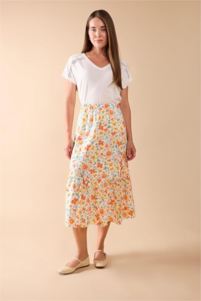 A Cut Midi Skirt