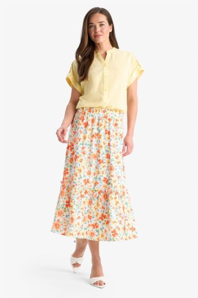 A Cut Midi Skirt