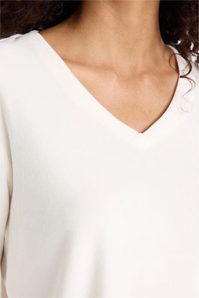 Pijama Takımı Regular Fit Uzun Kollu Velur Üst Çizgili Uzun Alt