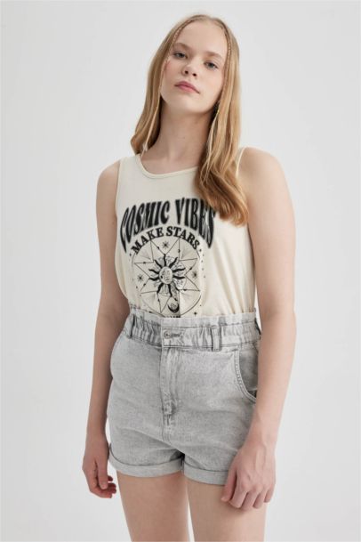 Regular Fit Printed Crew Neck Undershirt