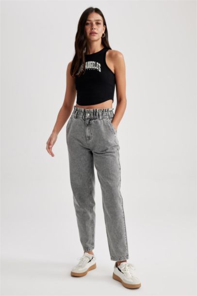 Fitted Printed Crew Neck Crop Singlet