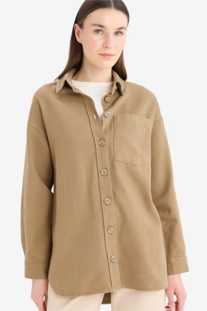 Relax Fit Basic Gabardine Shirt Tunic