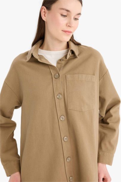 Relax Fit Basic Gabardine Shirt Tunic