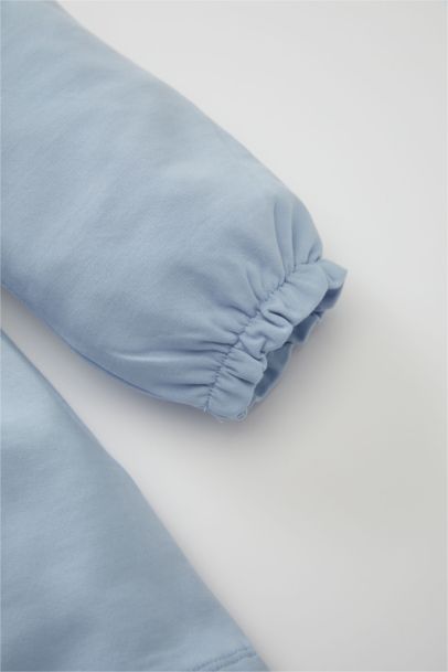 Baby Girl Crew Neck Floral Printed Sweatshirt Dress