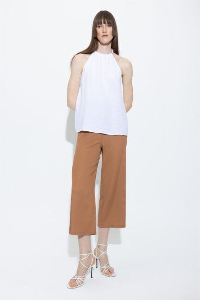 Halter Neck Regular Fit Sleeveless Blouse