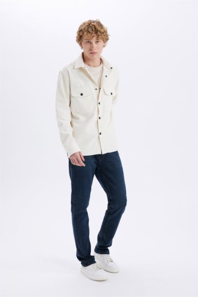 Relax Fit Buttoned Pocket Long Sleeve Shirt