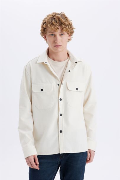 Relax Fit Buttoned Pocket Long Sleeve Shirt