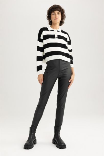 Super Skinny Fit High Waist Standard Faux Leather Trousers