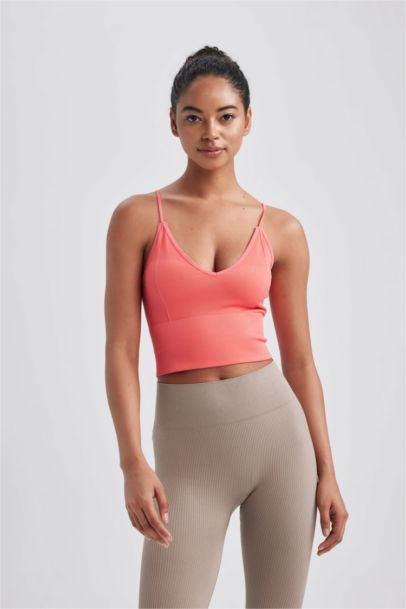 DeFactoFit Seamless V Neck Sports T-Shirt