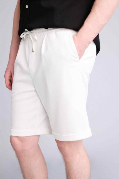 Beli Bağcıklı Yazlık Pike Bermuda Şort