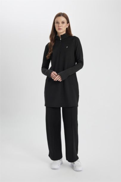 Long Fit Slogan Printed Long Sleeve T-Shirt