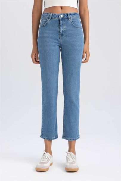 Slim Fit High Waist Ankle Length Jeans